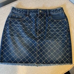 Cider denim embellished Mini Skirt, L - perfect for concert, night out NWT RARE